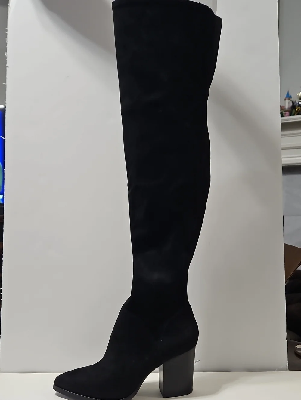 Marc Fischer Black Suede Larrine Over-the-Knee Block Heel Women's Boots